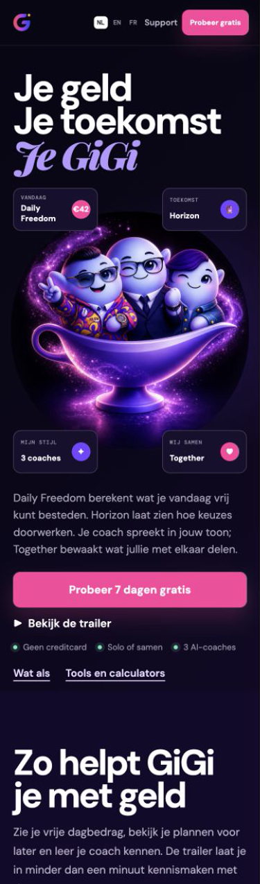 GiGi Money op mobile
