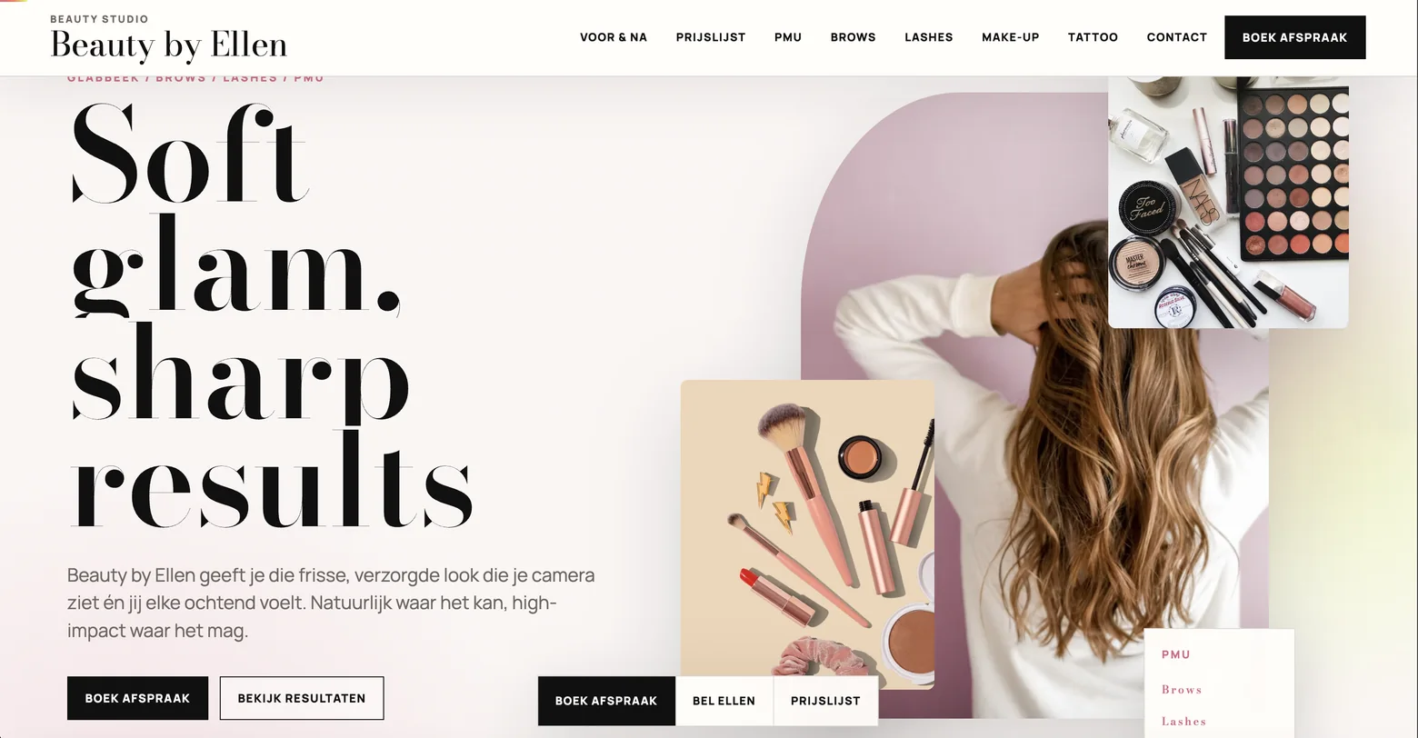 Startpagina van Beauty by Ellen